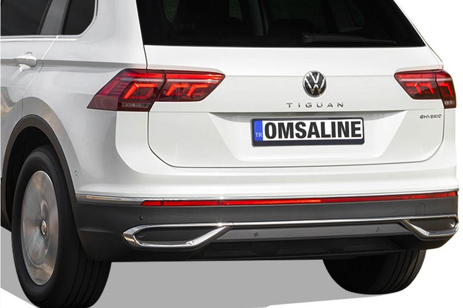 Volkswagen Tiguan 2016–2023 Izpūtēja uzgaļu imitācijas uzlikas 2020+ (3 gab., nerūsējošais tērauds) Carmos - turku teras Image