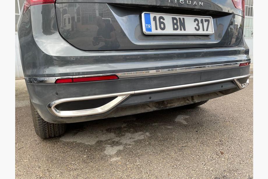 Volkswagen Tiguan 2016–2023 Izpūtēja uzgaļu imitācijas uzlikas 2020+ (3 gab., nerūsējošais tērauds) Foto 4