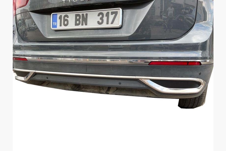 Volkswagen Tiguan 2016–2023 Izpūtēja uzgaļu imitācijas uzlikas 2020+ (3 gab., nerūsējošais tērauds) Foto 3