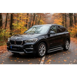 Sānu sliekšņi Tayga Grey (2 gab., alumīnijs) BMW X1 F48 2015–2022 foto 1