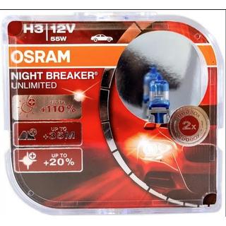 Osram H3 priekšējo lukturu spuldze 55W 64151nbu Night Breaker Unlimited +110% (2 gab.)