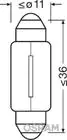 Signāllampa Osram 6423-02B C5W 36mm 24V SV8.5-8 foto 2