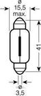 Signāllampa Osram 6453 C15W 41 mm 24V SV8.5-8 foto 2