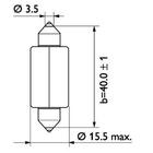 Osram 6480 C18W 41 mm 24V SV8.5-8 signāllampa foto 2