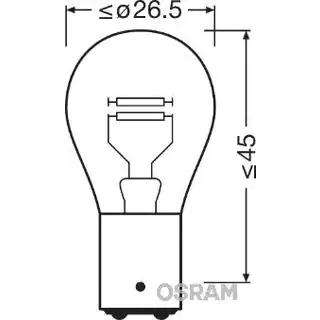 Signāllampa Osram 7537 P21/5W 24V 21W BA15d foto 2