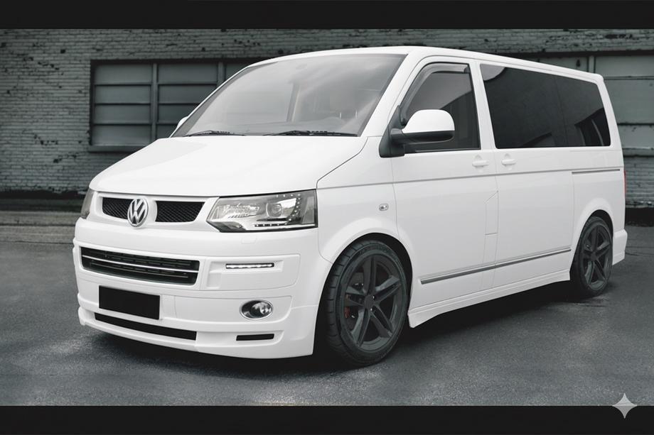 Volkswagen T5 2010–2015 Priekšējā bufera lūpas spoilers ABT Original (krāsošanai) Image