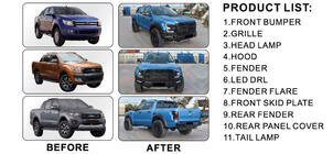 Ford Ranger 2011–2022 Virsbūves komplekts (F150 Raptor dizains 2015-2020) foto 2