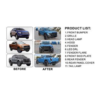 Virsbūves komplekts (F150 Raptor dizains 2015-2020) Ford Ranger 2011–2022 foto 2
