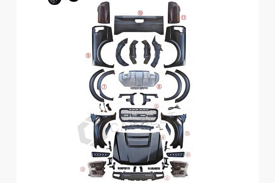 Ford Ranger 2011–2022 Virsbūves komplekts (F150 Raptor dizains 2015-2020) Image