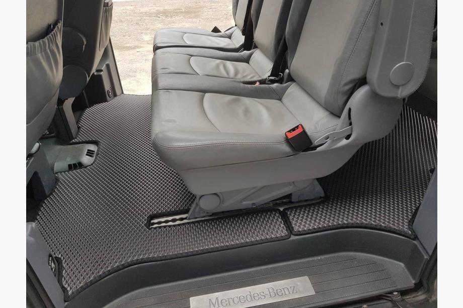 Mercedes Viano 2004–2014 EVA V2 auto paklājiņi (tikai saņemšana uz vietas, pilns salona komplekts, melni) Foto 3