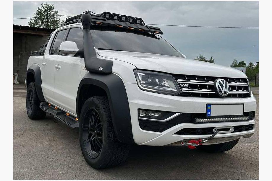 Volkswagen Amarok 2010–2022 Sānu sliekšņi Dakar V2 ar LED (2 gab., metāls) Foto 2