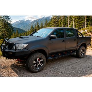 Dakar melnie sānu sliekšņi V1 ar apgaismojumu (2 gab., metāls) Toyota Hilux 2006–2015 foto 1