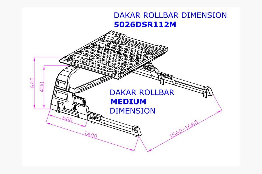 Ford Ranger 2011–2022 Dakar rollbārs ar grozu (bez žalūzijām) Foto 4