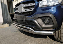 Mercedes X class 2017–2020 Priekšējais dubultais aizsargstienis Vegas (nerūsējošais tērauds, 76 mm) foto 1