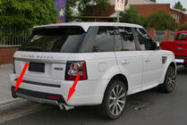 Range Rover Sport 2005–2013 Izplūdes uzgaļi V2 (2 gab., nerūsējošais tērauds) foto 1