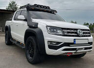 Volkswagen Amarok 2010–2022 Priekšējā stikla vizieris jumta bagāžniekam DAKAR (LED) foto 2