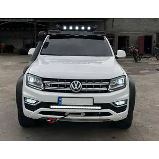 Priekšējā stikla vizieris jumta bagāžniekam DAKAR (LED) Volkswagen Amarok 2010–2022 foto 1