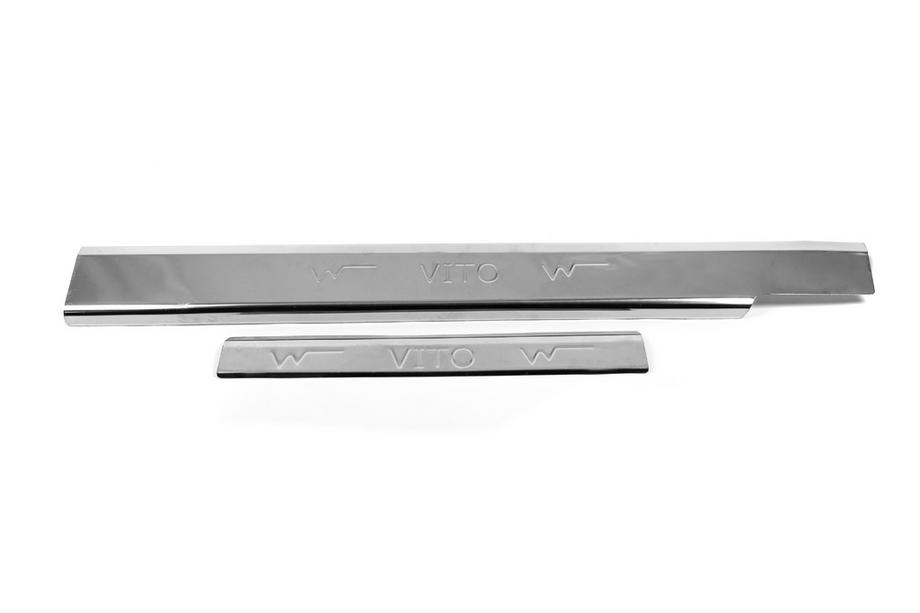 Mercedes Vito W638 1996–2003 Izpārdošana! Iekšējo sliekšņu uzlikas Carmos V3 (2 gab., nerūsējošais tērauds) Foto 2