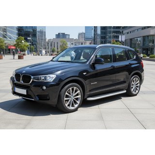 Sānu sliekšņi Tayga Grey (2 gab., alumīnijs) BMW X3 F25 2011–2018 foto 1