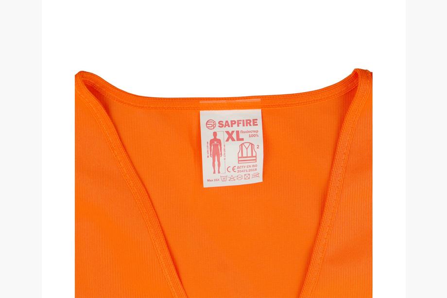 Drošības atstarojošā veste XL oranža SH-028 SAPFIRE Foto 5