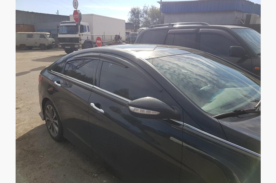 Hyundai Sonata YF 2010–2014 Logu vēja deflektori (4 gab., Sunplex Sport) Foto 4