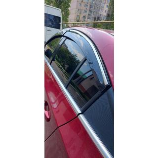 Logu vēja deflektori ar hromētu moldingu (4 gab., Sunplex Chrome) Chevrolet Cruze 2009–2015 foto 3