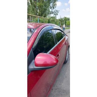 Logu vēja deflektori ar hromētu moldingu (4 gab., Sunplex Chrome) Chevrolet Cruze 2009–2015 foto 4