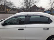 Peugeot 301 2012– Logu vēja deflektori ar hromētu moldingu (4 gab., Sunplex Chrome) foto 1