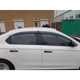 Logu vēja deflektori ar hromētu moldingu (4 gab., Sunplex Chrome) foto 4