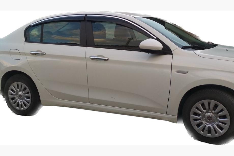 Fiat Tipo 2016– Logu vēja deflektori ar hromētu moldingu (4 gab., Sunplex Chrome) Image