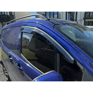 Logu vēja deflektori ar hromētu moldingu (4 gab., Sunplex Chrome) foto 2