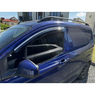Logu vēja deflektori ar hromētu moldingu (4 gab., Sunplex Chrome) Ford Courier 2014–2023 foto 1
