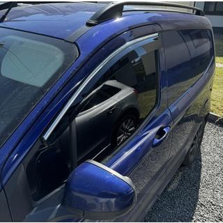 Logu vēja deflektori ar hromētu moldingu (4 gab., Sunplex Chrome) Ford Courier 2014–2023 foto 4
