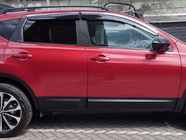 Nissan Qashqai 2007–2010 Logu vēja deflektori ar hromētu moldingu (4 gab., Sunplex Chrome) foto 1