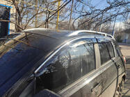 Nissan Qashqai 2007–2010 Logu vēja deflektori ar hromētu moldingu (4 gab., Sunplex Chrome) foto 5