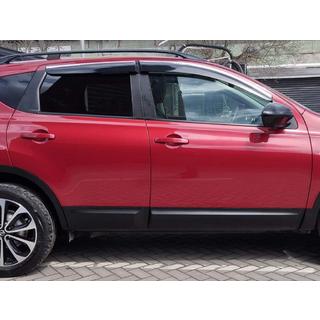 Logu vēja deflektori ar hromētu moldingu (4 gab., Sunplex Chrome) Nissan Qashqai 2010–2014 foto 1