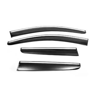 Logu vēja deflektori ar hromētu moldingu (4 gab., Sunplex Chrome) Nissan Qashqai 2010–2014 foto 2