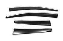 Opel Astra J 2009–2015 Logu vēja deflektori ar hromētu līsti un svītru HB/SD (4 gab., Sunplex Chrome) foto 5