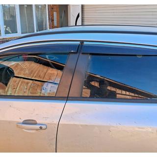 Logu vēja deflektori ar hromētu līsti un svītru HB/SD (4 gab., Sunplex Chrome) Opel Astra J 2009–2015 foto 1