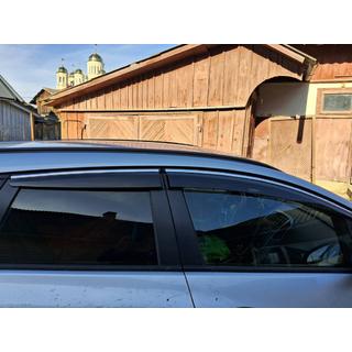 Logu vēja deflektori ar hromētu līsti un svītru HB/SD (4 gab., Sunplex Chrome) Opel Astra J 2009–2015 foto 2