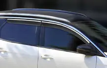 Peugeot 3008 2016–2023 Logu vēja deflektori ar hromētu moldingu (4 gab., Sunplex Chrome) foto 2