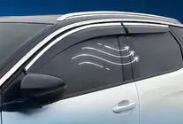 Peugeot 3008 2016–2023 Logu vēja deflektori ar hromētu moldingu (4 gab., Sunplex Chrome) foto 1
