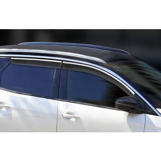 Logu vēja deflektori ar hromētu moldingu (4 gab., Sunplex Chrome) Peugeot 3008 2016–2023 foto 2