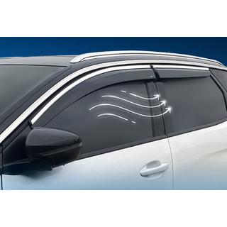 Logu vēja deflektori ar hromētu moldingu (4 gab., Sunplex Chrome) Peugeot 3008 2016–2023 foto 1