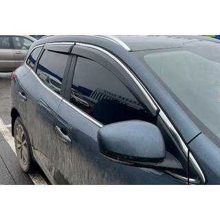 Logu vēja deflektori ar hromētu moldingu (4 gab., Sunplex Chrome) Renault Kadjar 2015–2022 foto 3