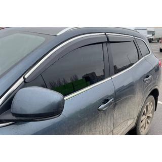 Logu vēja deflektori ar hromētu moldingu (4 gab., Sunplex Chrome) Renault Kadjar 2015–2022 foto 2