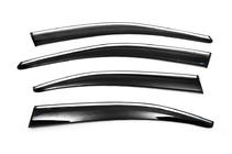 Skoda Octavia III A7 2013–2019 Logu vēja deflektori ar hromētu moldingu Liftback (4 gab., Sunplex Chrome) foto 1