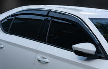 Skoda Superb 2015–2024 Logu vēja deflektori ar hromētu līsti SD (4 gab., Sunplex Chrome) foto 1