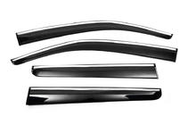 Volkswagen Amarok 2010–2022 Logu vēja deflektori ar hromētu moldingu (4 gab., Sunplex Chrome) foto 1