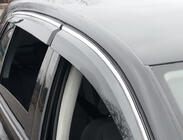 Volkswagen Golf 5 2003–2009 Logu vēja deflektori ar hromētu moldingu (4 gab., Sunplex Chrome) foto 2